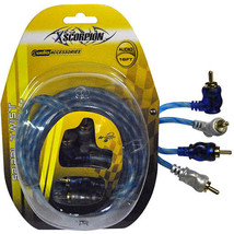 RCA CABLE 18&#39; RIGHT ANGLE BLUE/PLATINUM TWISTED - £28.15 GBP