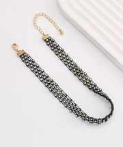 Black iridescent crystal mesh choker - €7,73 EUR