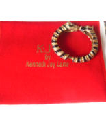 KJL Black Enamel & Gold-tone Double Head Zebra Cuff Bracelet - $48.51