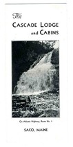 Cascade Lodge and Cabins Brochure Saco Maine 1930&#39;s - £34.98 GBP
