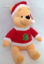 Disney Plush Winnie the Pooh Santa Claus Christmas Sweater Stuffed Anima... - £11.77 GBP