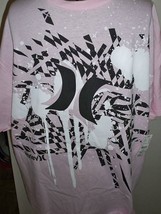 Men&#39;s Hurley Pink W/ Black Checkered &amp; Paint Splattered Logo Tee T Shirt New $28 - £13.64 GBP