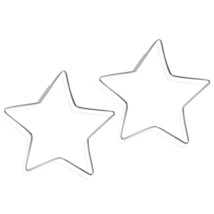 Modern Star Loop Geometric Hoop 55mm .925 Silver Earrings - £15.36 GBP