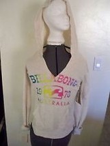 WOMEN&#39;S/JRS BILLABONG 1973 AUSTRALIA V-NECK PULLOVER HOODIE TAN NEW $50  - $32.99