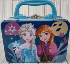 Frozen Snack Lunch Box Small Container Elsa Anna Metal Tin Colorful Girls Disney - £8.01 GBP