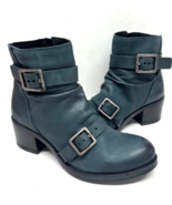 MIZ MOOZ HEELED  LEATHER  BOOTIE SIDE ZIP 37EU / 7US DARK TEAL Z-118 - $146.52