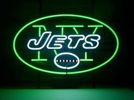 NFL New York NY Jets Beer Bar Neon Light Sign 15&#39;&#39; x 12&quot; - £392.52 GBP