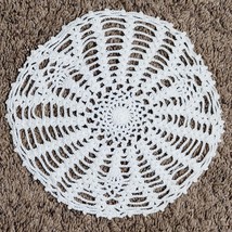 Vintage Hand Crochet White Doily Scalloped Edge 9 Inch - $9.00