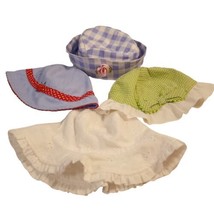 Infant Toddler Girl Summer Spring Cloth Bucket Hats Green Purple Blue Set of 4 - £12.70 GBP