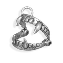 Movable Sterling Silver Vampire Fangs Halloween Charm - £17.68 GBP