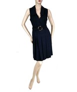 Chanel Vintage V-Neck Navy Dress with Belt Size 4 - $1,500.00