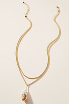 Anthropologie BaubleBar Layered Shell Pendant Necklace - NWT - £30.65 GBP