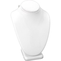 White Faux Leather Necklace Pendant Jewelry Display Bust 6 1/4&quot; - £9.19 GBP
