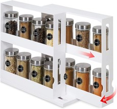 Swivel Cabinet Organizer Rotating Kitchen Rack Spice Organizer Up To 20 Bottles - £33.56 GBP