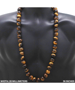 20mm Tiger Eye Beaded Necklace 36” - $159.99
