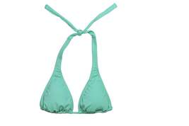 PilyQ Women Aqua Halter Tie Strap Triangle Cup Bikini Top Swimsuit - £20.33 GBP
