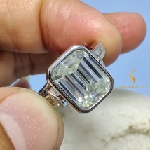 4.80CT Emerald Cut Lab Created Diamond Men Engagement Ring Unique Design Wedding - £291.56 GBP