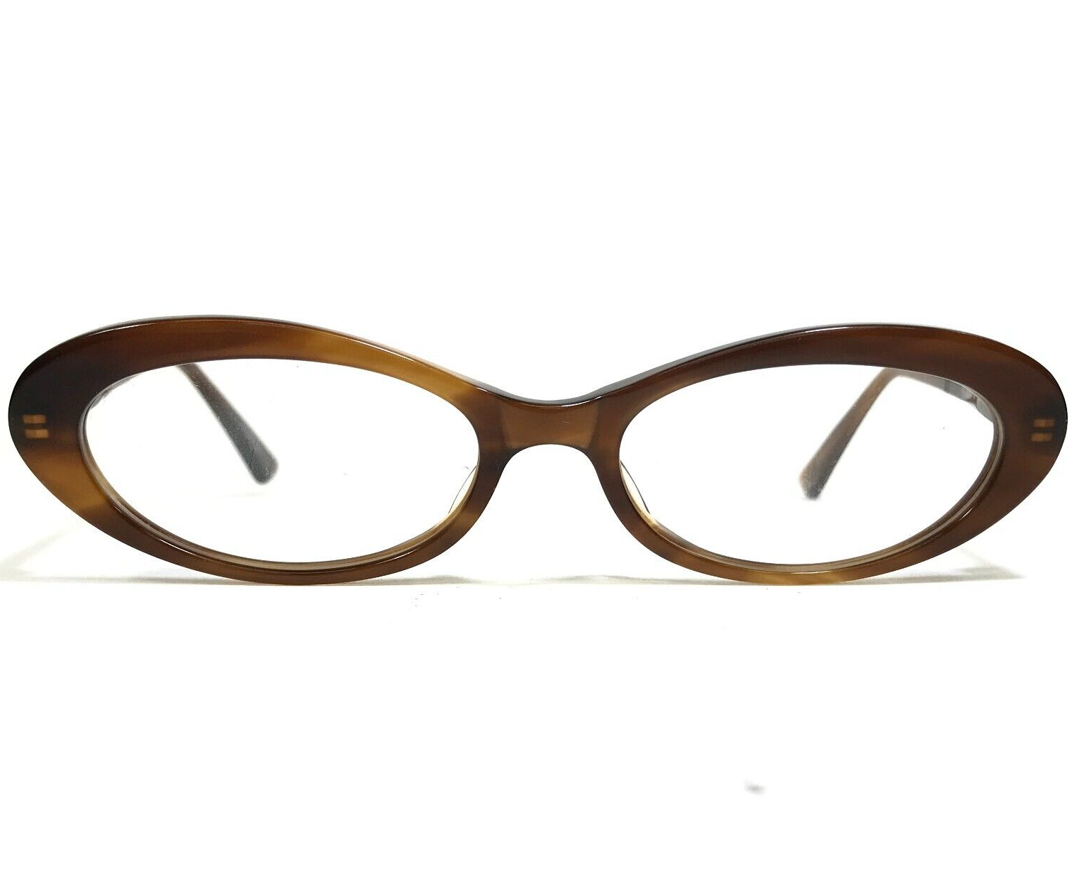 Primary image for Oliver Peoples Petite Eyeglasses Frames Dexi SYC Brown Horn Cat Eye 50-17-140