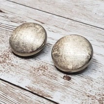Vintage Clip On Earrings - Statement Gold Tone Embossed Pattern 0.75&quot; Circle - £10.26 GBP