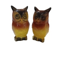 Vintage Retro Figural Ceramic OWL Salt &amp; Pepper Shakers Made in Japan - £8.55 GBP