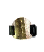 Vtg Signed RLM Rare Sterling Oval Modern Abstract Genuine Leather Belt B... - $236.12 CAD