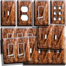 BROWN WOOD STYLE BARN RANCH Z DOOR LIGHT SWITCH OUTLET WALL PLATES COUNT... - $11.99+