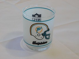 Miami Dolphins NFL frosted glass bar ware cup mug football team logo pre... - $29.69