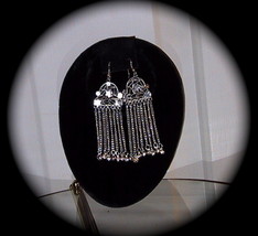 Silver Chandelier Earrings Earring Hollywood Trendy - £23.94 GBP