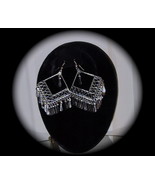 Silver Chandelier Earrings Earring Hollywood Trendy - £23.73 GBP