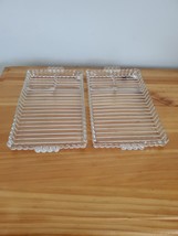 Hazel Atlas Ball &amp; Rib Glass Luncheon Snack Tray Vintage - £6.87 GBP