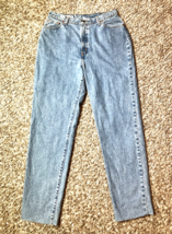 Vintage Levis 573 Jeans 32x31 Blue Tapered Fit Sample Raw Cut Unhemmed M... - $64.14