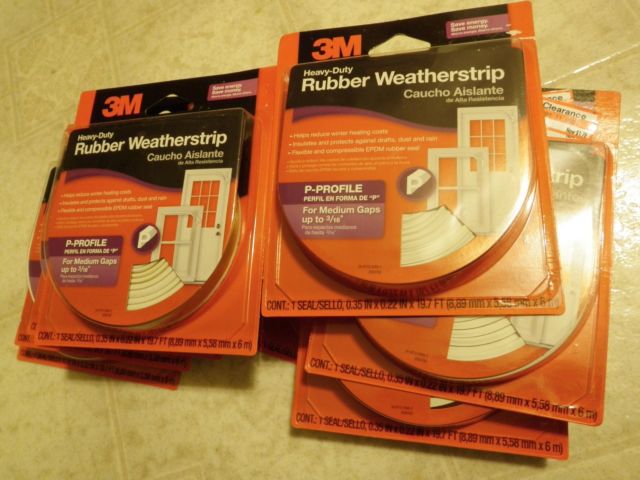 8 Packs 3M P-Profile Medium Gap Rubber Weatherstrip Window Door Seal Heat Saving - $59.39