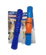 (2) Nerf Dog Toy Blue Orange and Blue Squeak Stick Dog Toy Fetch Chew - $29.69