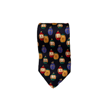 Robert Talbott Mens Holiday Tie Black With Christmas Ornaments &amp; Holly 5... - $14.54