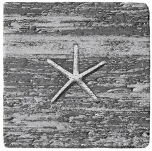 NEW Starfish Weathered Driftwood Rustic Pot Holder Marble Stone Gray Trivet 6x6&quot; - £18.99 GBP
