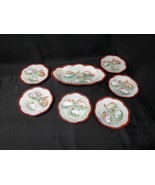 Antique Hand Painted Porcelain PLATE BOWL Set Folk Art Country Rabbits B... - €172,28 EUR