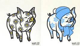 Wet-It! Swedish Treasures Dishcloth &amp; Cleaning Cloth - Set of 2 - Pig Series #4 - £11.94 GBP