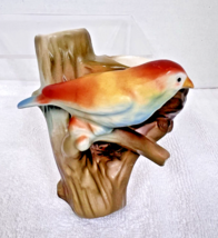 Vintage Czech Pottery Bird Nest Tree Wall Pocket Vase Stamped Mark 5675 - $29.21