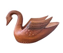 Vtg Yugoslavian Hand Carved Wood Swan Wedding Cup - $21.73