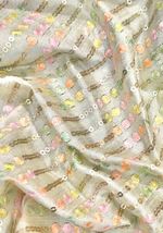 Embroidered Viscose Silk Fabric in Ivory Fabric, Gown Dress Fabric - NF851 - $12.49+