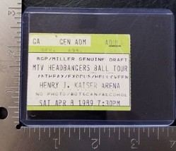 ANTHRAX / EXODUS / HELLOWEEN - VINTAGE APR 8, 1989 HEADBANGERS BALL TICK... - $10.00