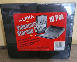 Lot Of 10 Alpha VHS Video Tape Storage Cases Clam Shell Black W/ Title Card - $16.40