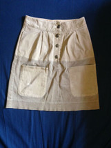 See by Chloe Cotton Blend Tan Denim Skirt SZ 4 Made in Italy - £35.19 GBP