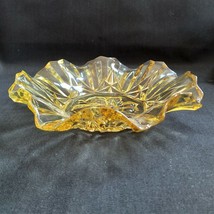 Federal Depression Glass Pioneer Amber 7 7/8&quot; Fruit Bowl Fluted Edge Vintage - £14.93 GBP