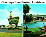 Dual View Holiday Inn Poolside Ruston LA Louisiana Unused Chrome Postcar... - $5.89