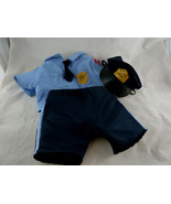 Build A bear Workshop Police Uniform Shirt Pants &amp; Hat Clothing Lot 3 pc - £14.18 GBP