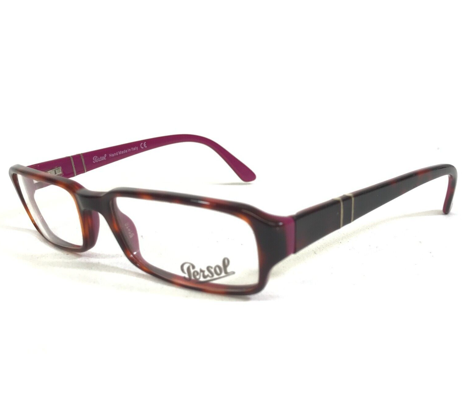 Primary image for Persol Eyeglasses Frames 2858-V 784 Purple Brown Tortoise Rectangular 51-16-135