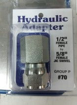 Hydraulic Adapter 1/2&quot; FEMALE PIPE X 5/8” FEMALE JIC SWIVEL - £15.50 GBP