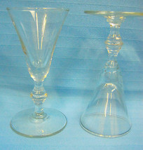 Crystal Clear Glass Footed Cocktail Wine Liquor Goblets Lot of 2, 4.5&quot; Tall - £20.56 GBP