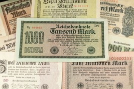 1922-1923 Germany 5pc Currency Set Weimar Republic Banknotes 100-10 million Mark - £44.17 GBP